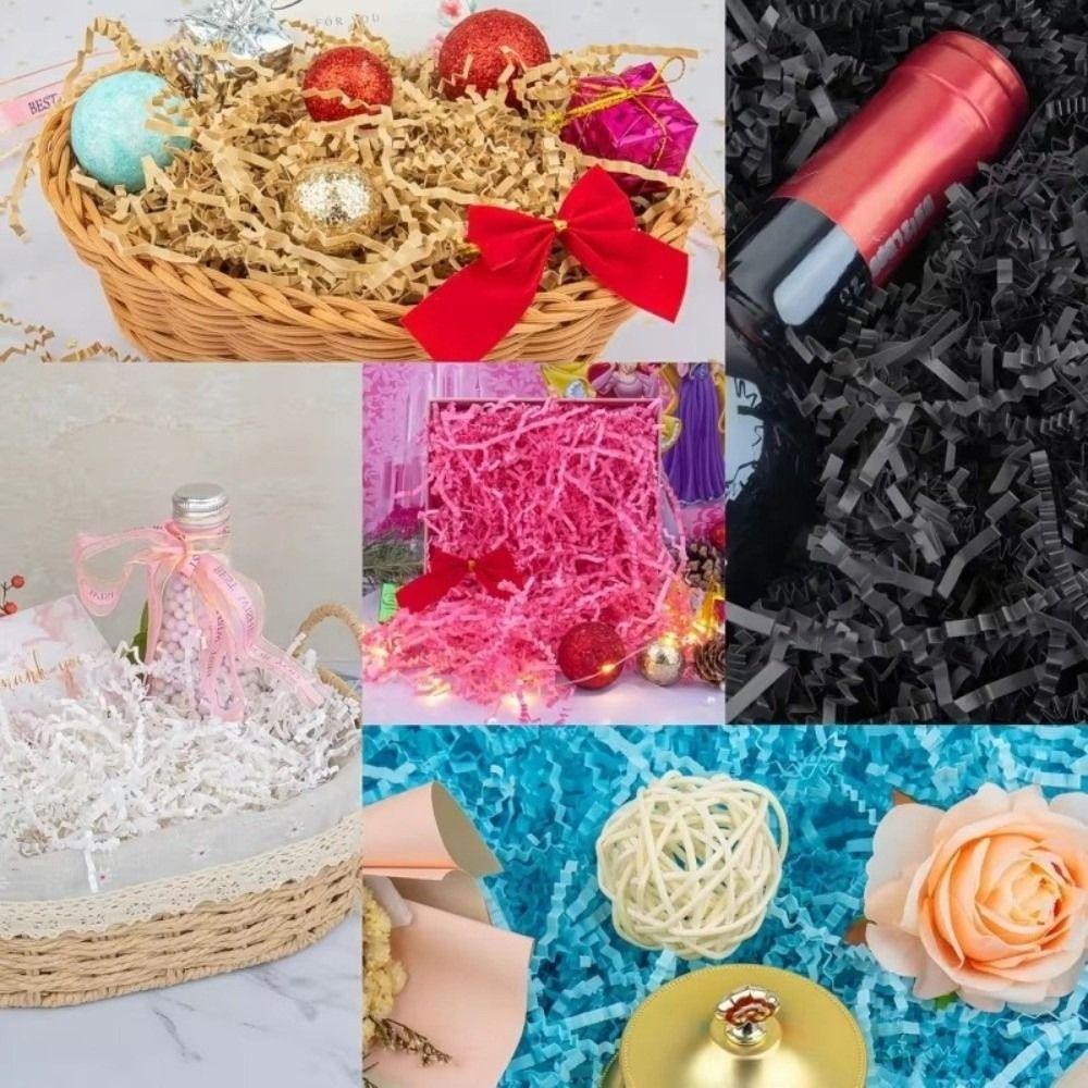 20/100g/Bag Packaging Filler Raffia Shredded Paper Colorful Gift Basket Filler Wedding Decoration