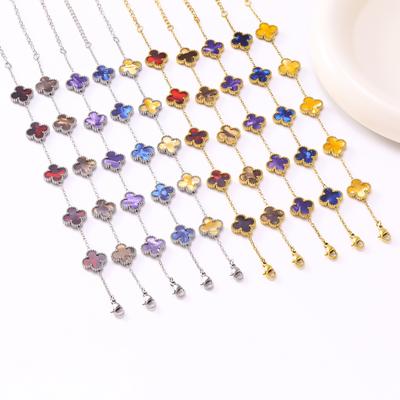 Exquisiteira Pulseira de Trevo de Quatro Folhas Uma Pulseira de Flor de Cinco Pétalas Luxuosa e Sofisticada para Mulheres Uma Peça de Joia Simples e Única