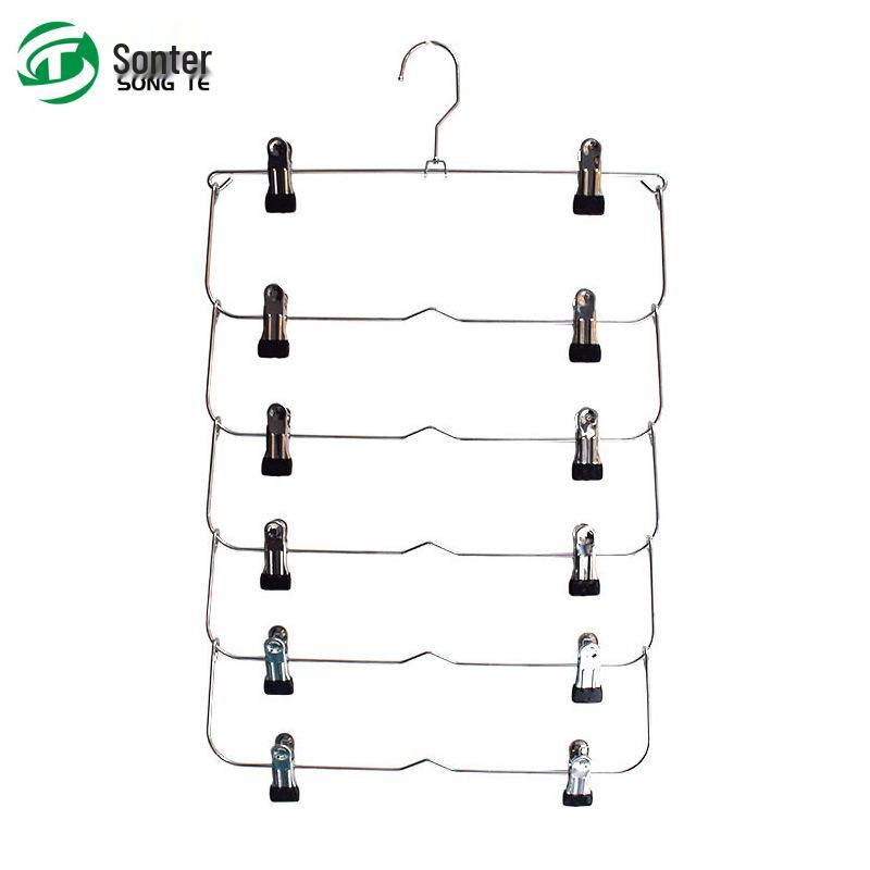 

6-Tier Space-Saving Multi-Clip Hanger for Pants, Skirts, Socks, and Towels небесно-голубой