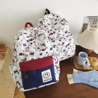 Campus-like Cute Trendy Niche Versatile Schoolbag Printed Graffiti Student Women's Backpack Lightweight Large Capacity Backpack