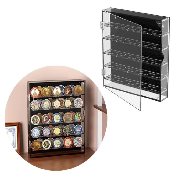 Portable Acrylic Round Display Storage Box for Coin Craft Supplies Clear Collector's Case with Aesthetic Appeal
