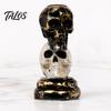 Candle Holder with Halloween Theme Stacked Skull Holder, Pillar Stand, Retro Spooky Tealight for Gothic Home Indoor Table Decor Decorative