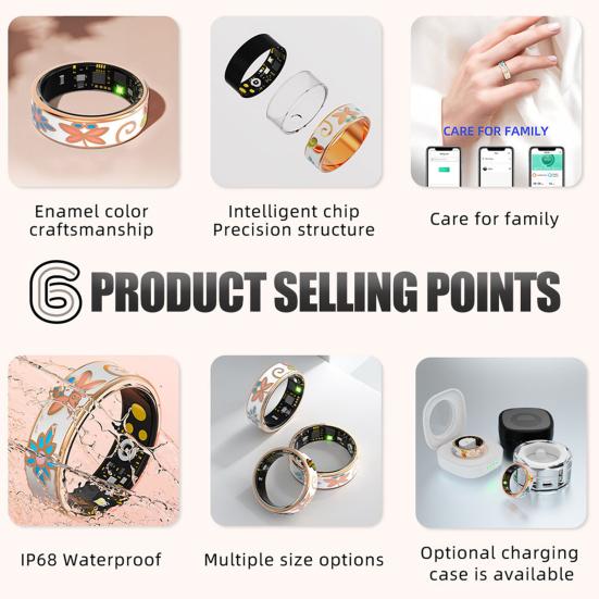 Smart Ring Health Waterproof Universal Bluetooth-compatible Tracker IP68 Sleep Tracking Motion Monitoring Smart