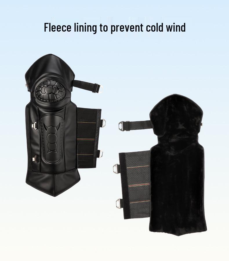 Winter Windproof Electric Motorcycle Knee Pads: Unisex, Thick, Long, and Short Style with Hard Shell for Cold Protection