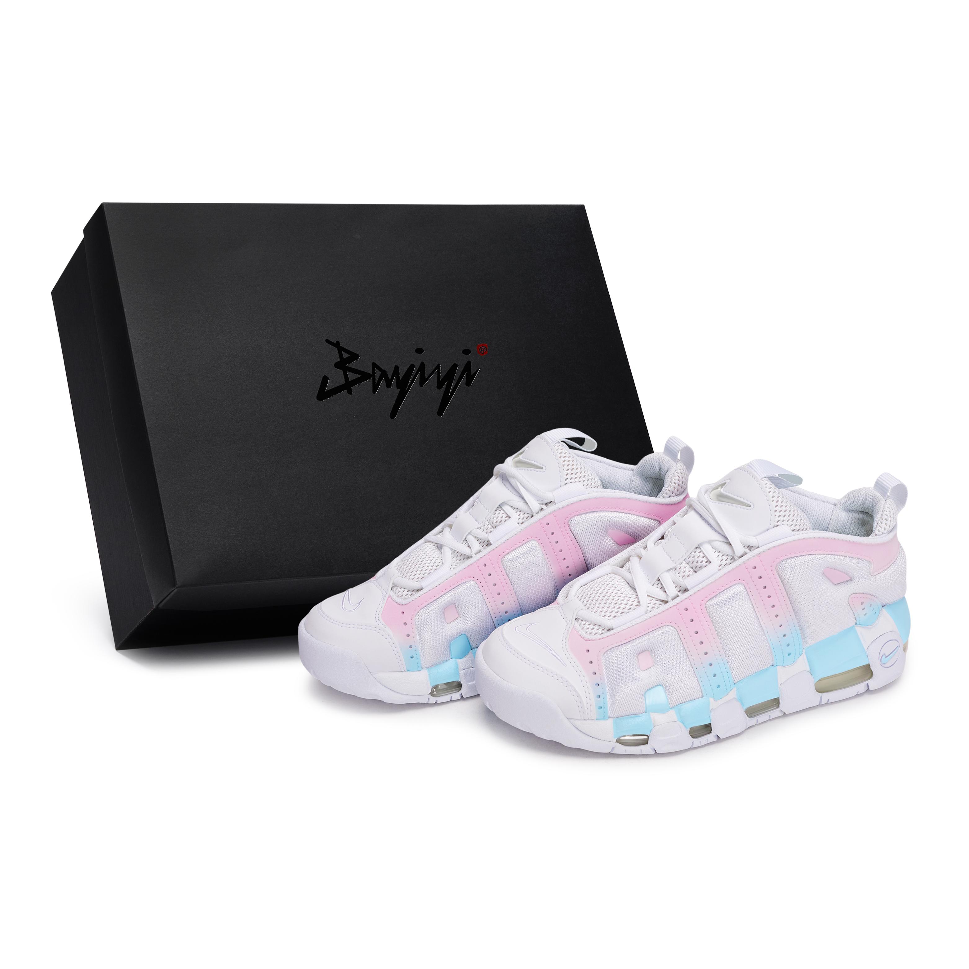 

Nike Air More Uptempo Vintage Basketball Shoes Unisex Low Top Pink/Blue FZ3055-100(Team80-S-BOX) 43