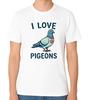 Maglietta I Love Pigeons Carino Amante degli Uccelli Piccione Top Grafica Maglietta Unisex