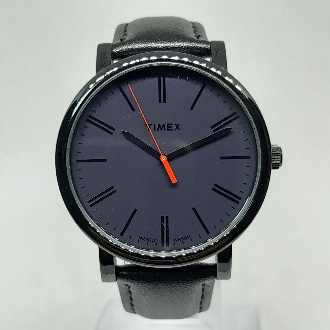 Used TIMEX Modern Originals Men s Watch Black Leather Band Working Item