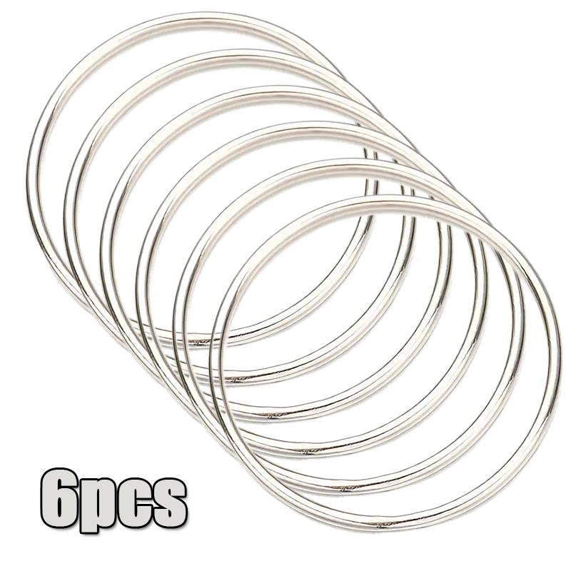 

6Pcs Round Metal Bag Handles Replacement DIY Handbags Bags Purse Apparel Sewing Accessories Round D-Ring Hanging Buckle Hardware