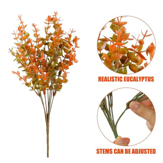 Künstliche Herbstblumen UV-beständig Künstliche Veilchen Ahornblatt-Picks Orange Realistisch
