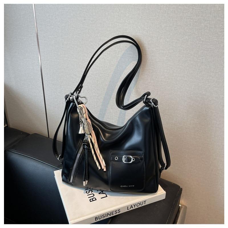 

Spring new casual soft leather large-capacity tote bag fashionable commuter multi-back method shoulder bag women чорний