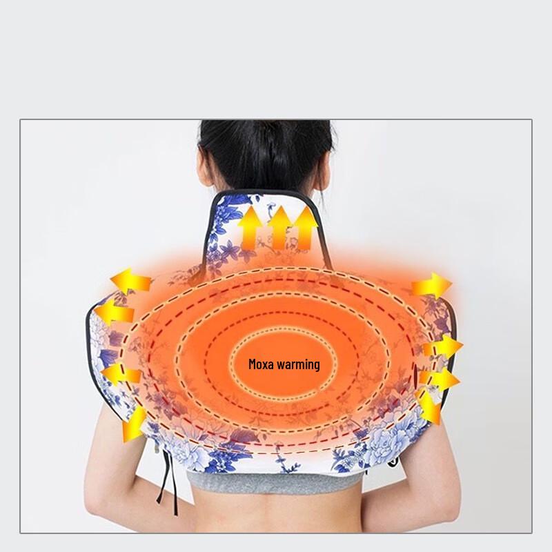 E7 Blue & White Porcelain Electric Heated Mugwort Shoulder & Neck Pad