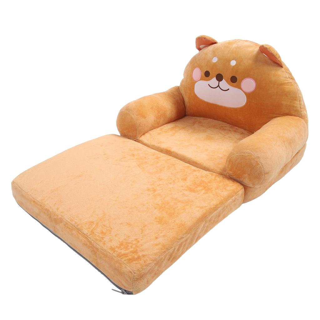 Kids Chair Couch Cartoon Folding Cute Couch Portable Sofa Chair for Home Schools Brown Puppy 2