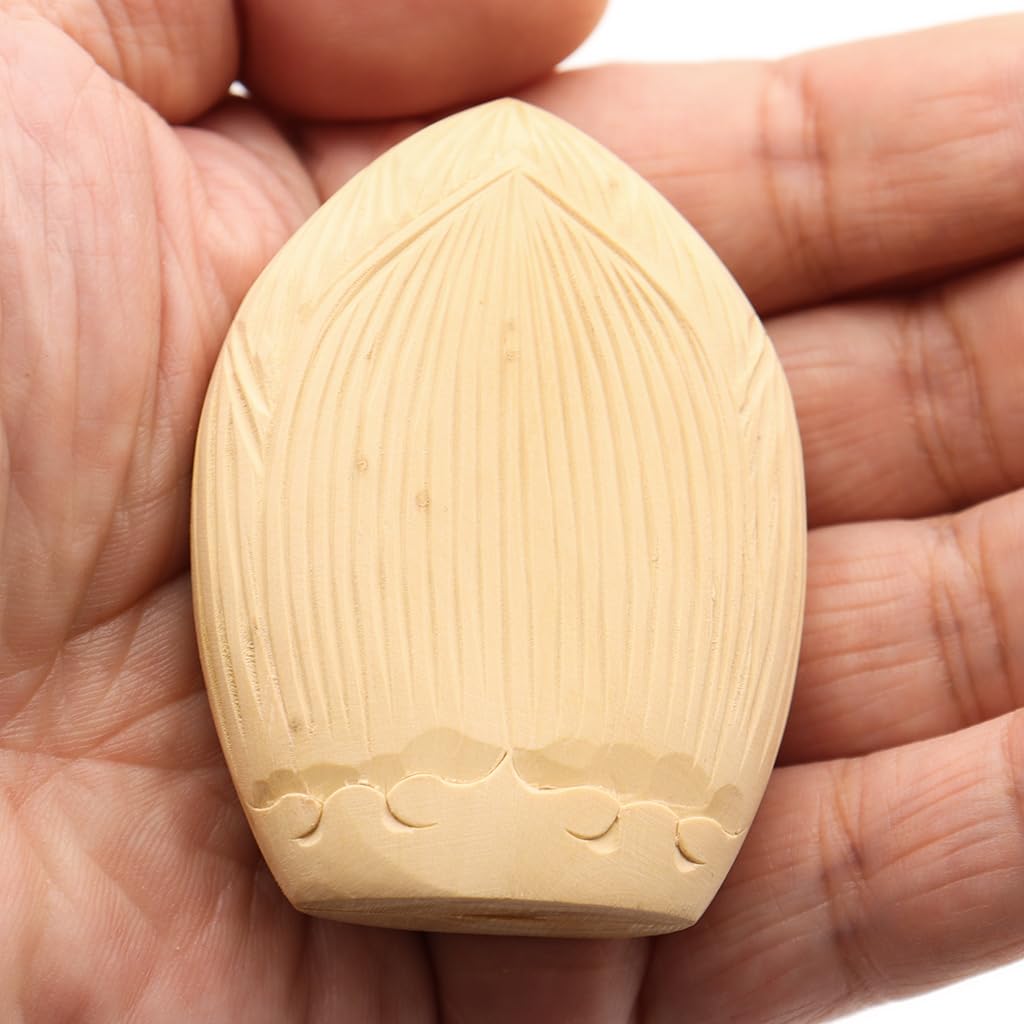 Special Buddhist Statue Avalokitesvara Incense Holder Buddha Guardian Deity Gratitude Width Boxwood Wood Carving 17505 Kurita's [Guardian Deity]