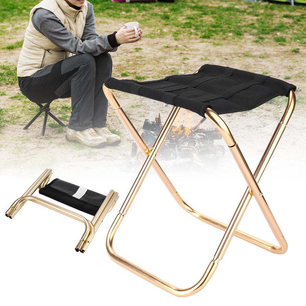 Faltbarer Campinghocker Aluminiumlegierung Tragbarer Faltstuhl Sitz für Outdoor Angeln Grillen Camping