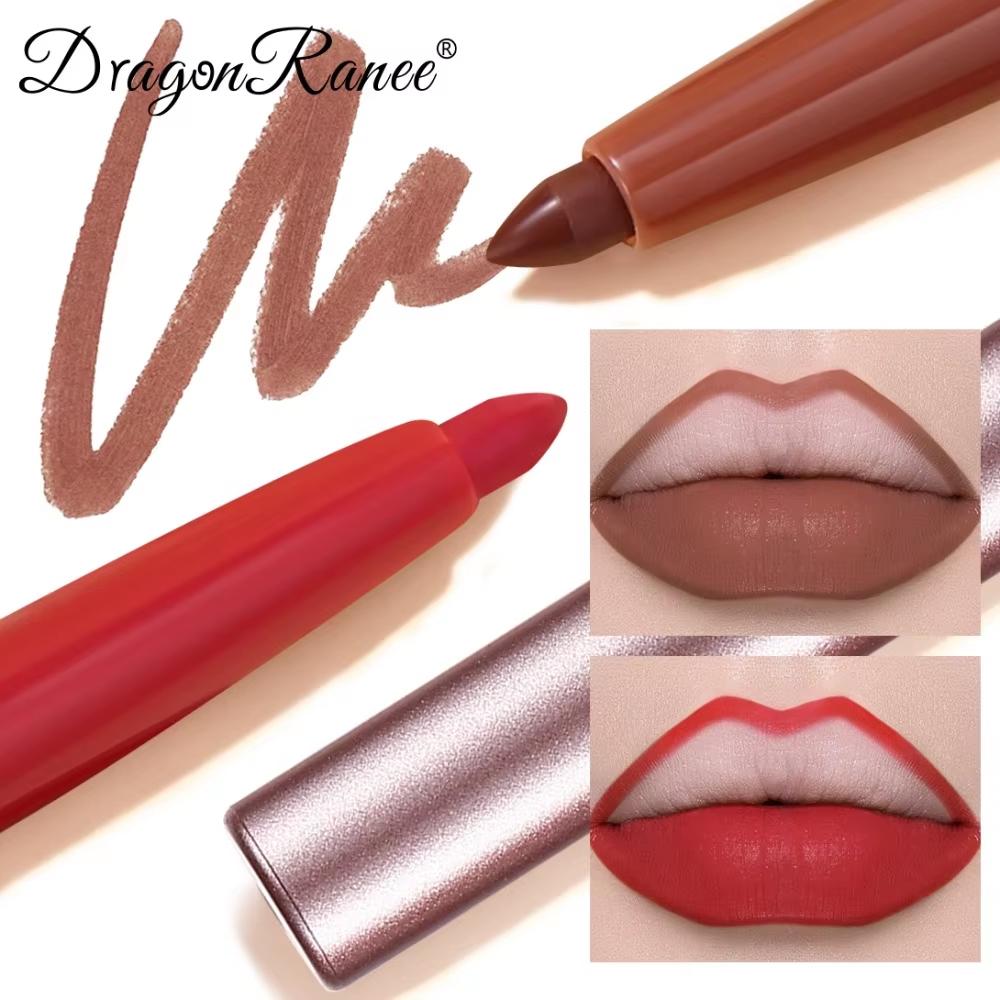 Matte Mauve Lipstick Pencil Long Lasting Waterproof Non-Stick Lipliner Crayon Velvet Lip Contour Outline Smooth Natural Makeup
