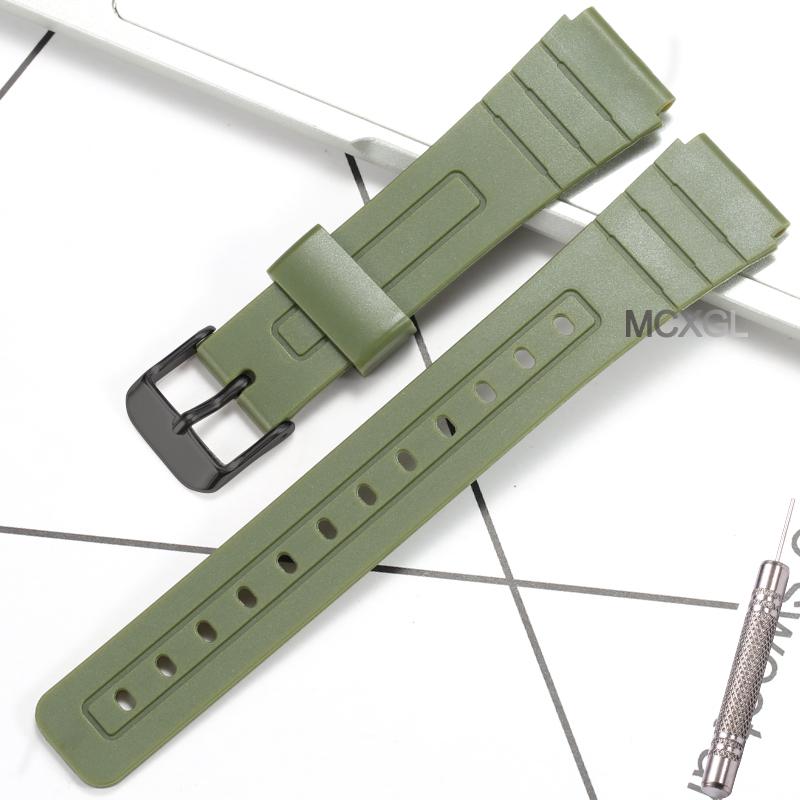 Resin Watch Accessories Suitable for Casio F-91W F-84 F-94 F-105 Men's Replacement Band  Waterproof Watch Band Rubber Strap