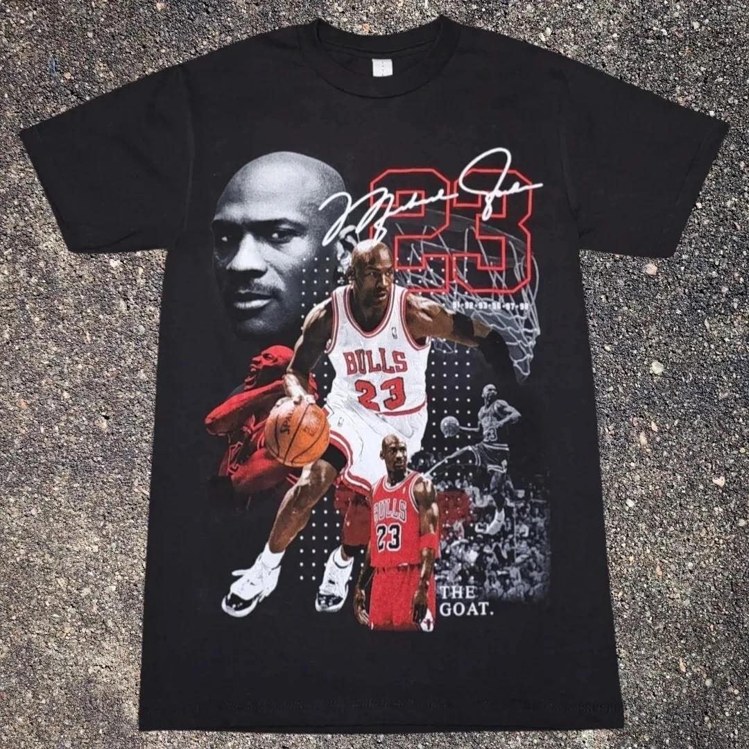 

American MJ The Goat Basketball Graphic T-Shirt Men s Women s T-Shirt Summer Vintage Fashion Streetwear Harajuku Top 4XL