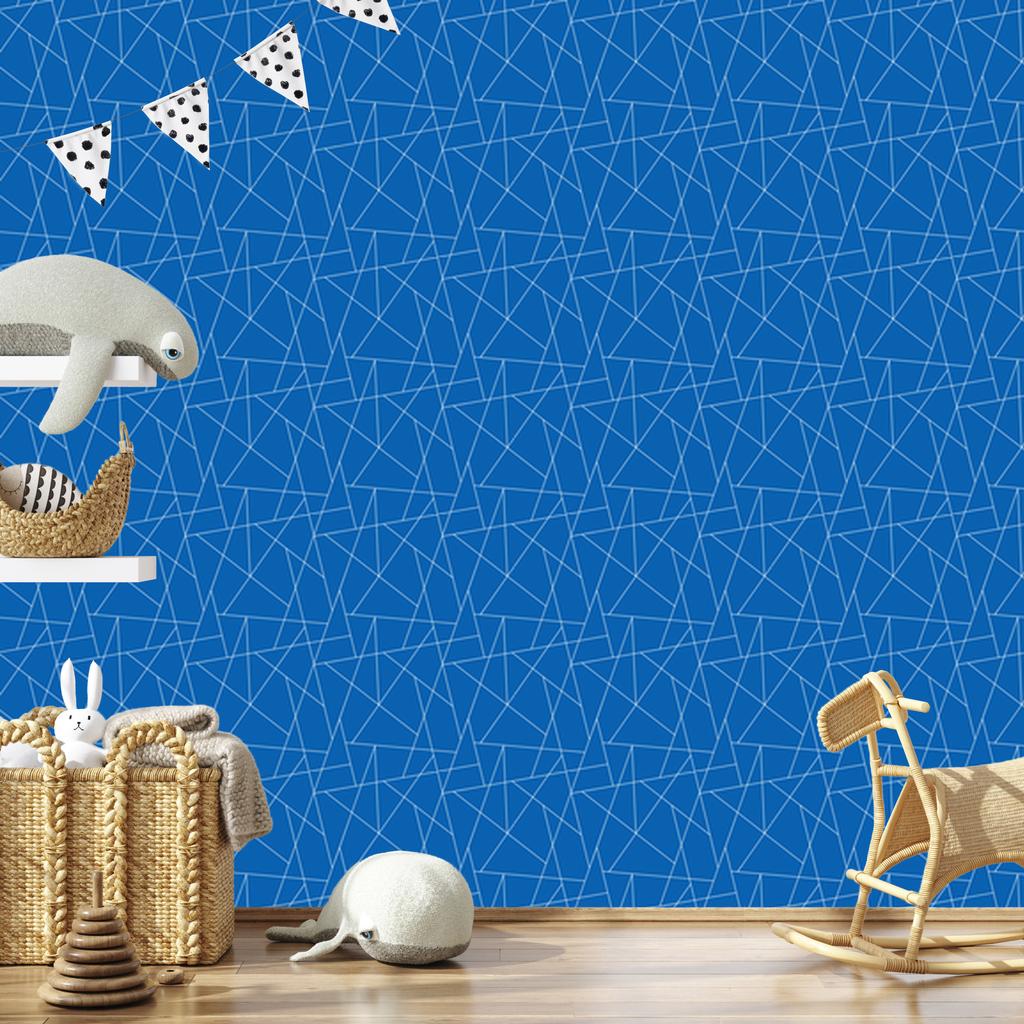 Wallpaper Geometric Pattern Blue, Fine Detail 50x1000