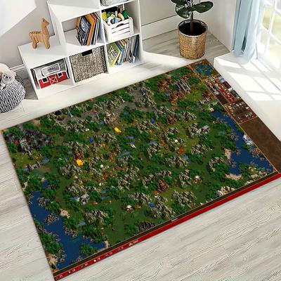 Retro Heroes of Might and Magic Map Games Art Rug for Bedroom Living Room Sofa Home Doormat Decor,Large Kids Non-slip Floor Mat