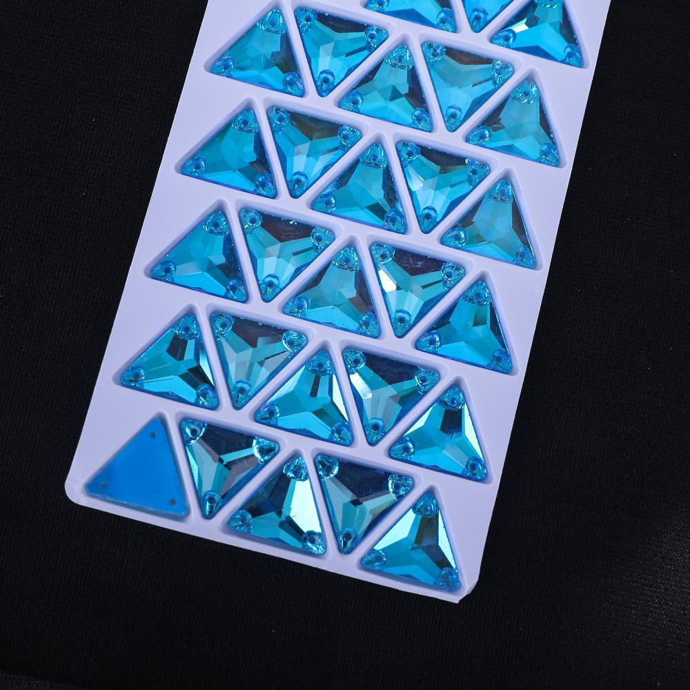 Neon Fluorescent Triangle Hand-Sewn Drill, Glass Rhinestone Flat Buckle Diy Accessories Clothing Wedding Materials Accessories