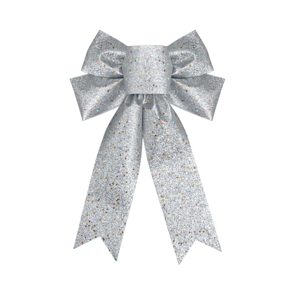 Christmas Glitter Powder Bow Christmas Tree Decoration DIY Handmade Powder Star Bow Decoration Accessories