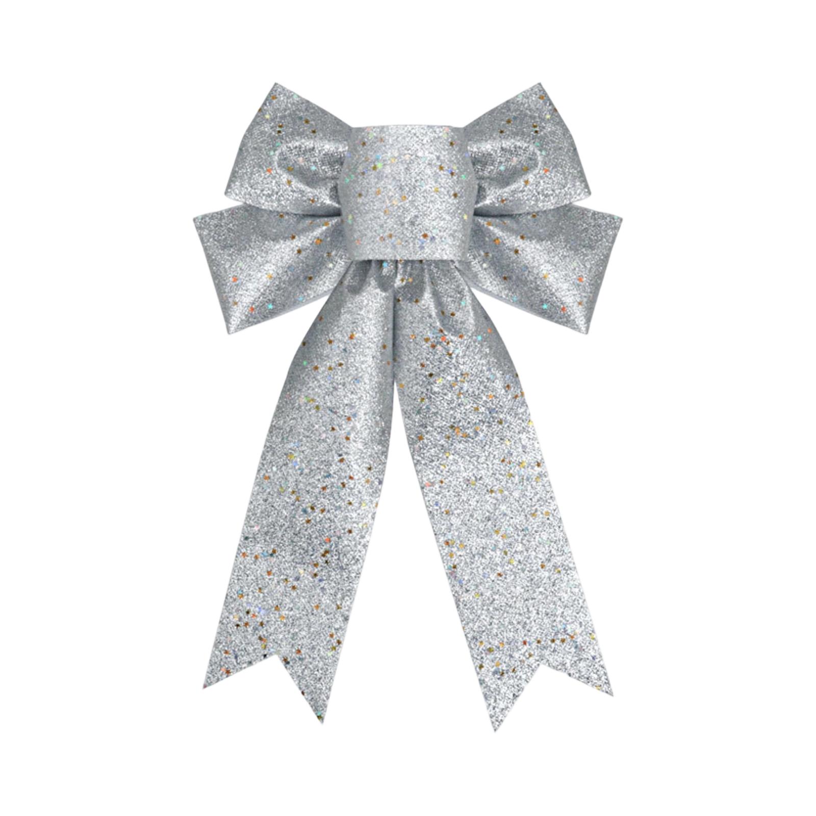 

Christmas Glitter Powder Bow Christmas Tree Decoration DIY Handmade Powder Star Bow Decoration Accessories One Size