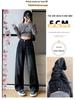 2024 Women's Plus Size Fleece-Lined Wide Leg Jeans - Winter Style, Loose Fit, Narrow Straight Floor-Length Pants