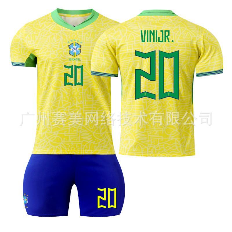 Domácí dresy Brazílie 10 Neymar 20 Vinicius 9 Charlison Sada první edice Přeshraniční fotbalové vybavení