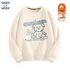 GENIOLAMODE Men's Loose Fit Fleece-Lined Graffiti Print Crewneck Sweatshirt