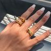 Yori Creative Stainless Steel Letter Mother's Day Ring  Fashion Waterproof Unusual Trendy Holiday Party Gifts