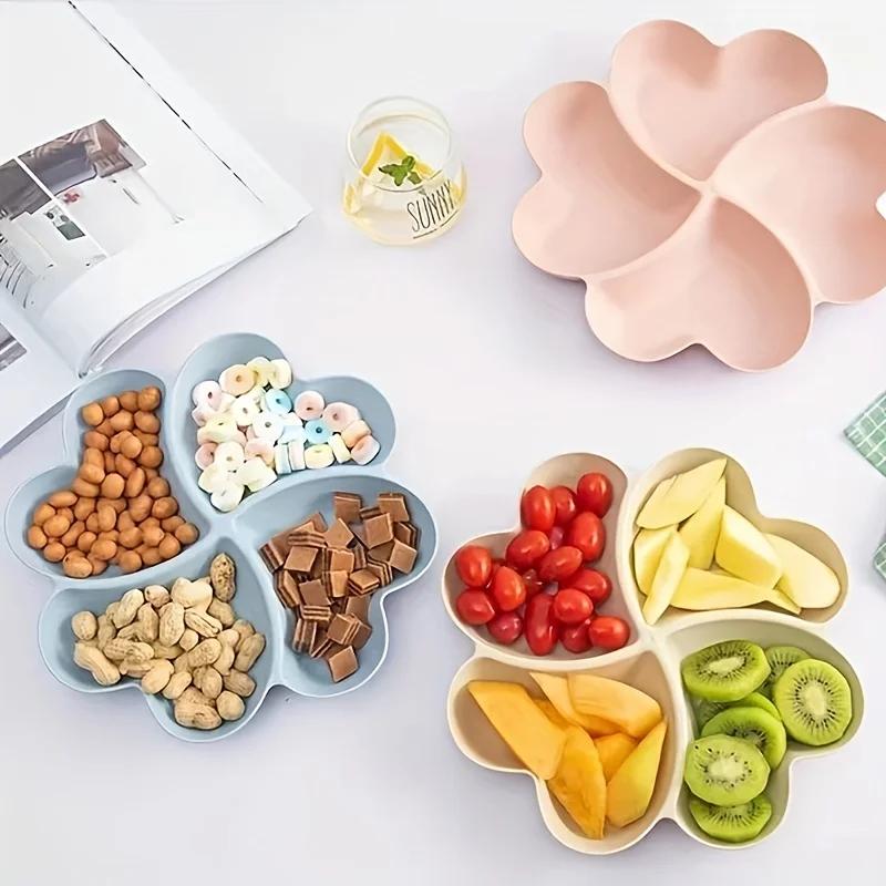 Herzförmige Obstplatte Wohnzimmer Couchtisch Trockenfrüchte Snack Dessertteller Trockenfrüchte Fächer Aufbewahrungsbox