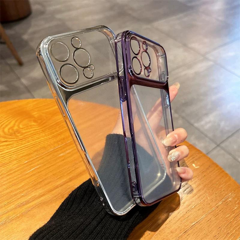 Luxury Electroplated Frame Clear Phone Case for realme Note 80 70 60x 60 50 4G Shockproof Cover