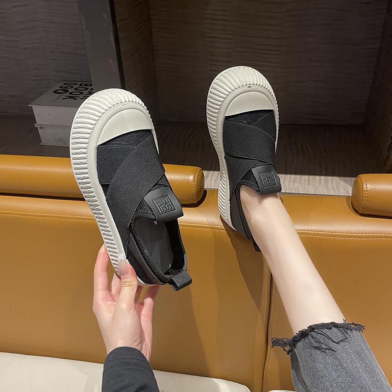 Flygende vevde pustende dukkesko dame nye muffinsbunn mesh pustende fritidssko brødsko