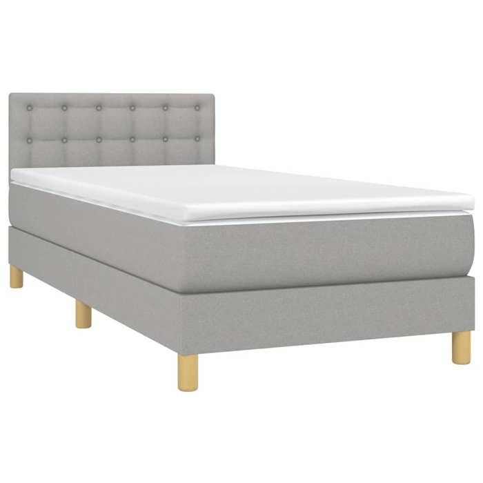 Maison Exclusive - Sommier à lattes de lit avec matelas Gris clair 100x200cm Tissu