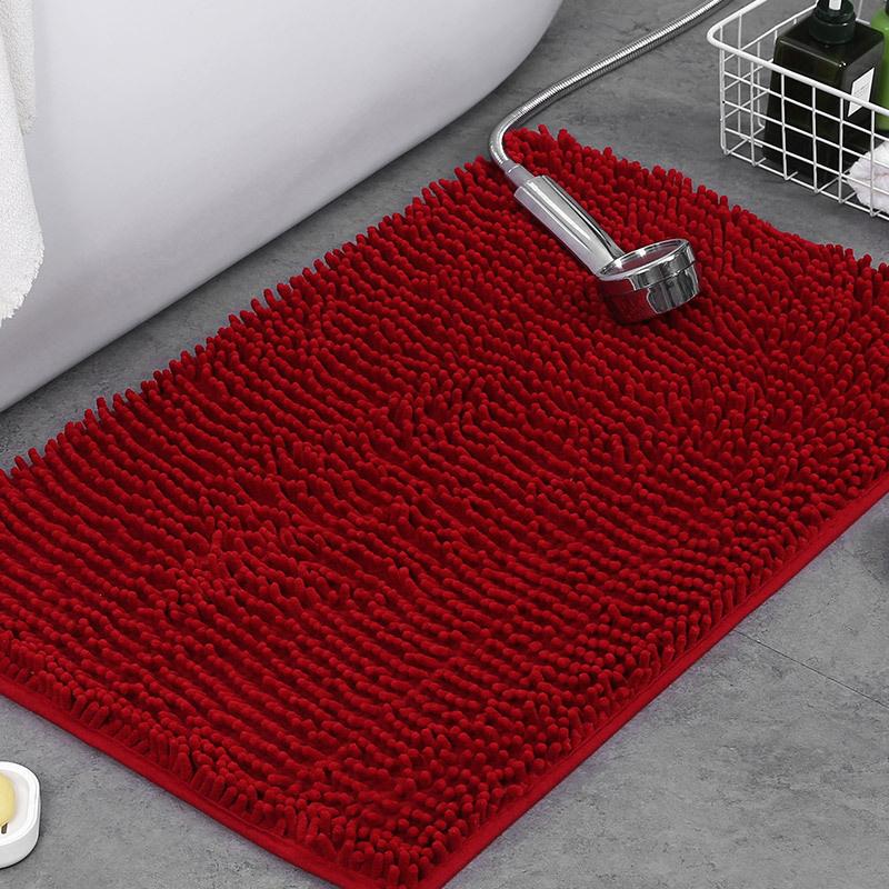 1 PCS Bathroom Rug Mat Non Slip Quick Dry Bath Mats Extra Thick and Super Absorbent Bath Rugs Microfiber Chenille Shower Carpet