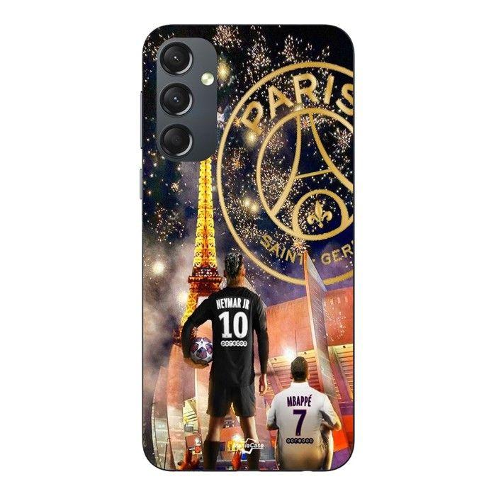 Coque de téléphone - MANIACASE - Samsung Galaxy A54 - Silicone - Noir - Neymar Mbappe noel
