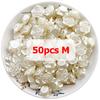 50PCS 14-18mm White Rose Pearl Buttons Pre-Drilled Hole Simple Elegant Versatile Decor Accessories DIY Clothing Craft Projects