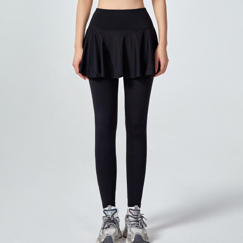 Two-Piece High-Stretch Workout Skirt Shorts for Women - High Waist Yoga Pants for Outdoor Sports