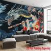 Dragon and Geisha Pattern Digital printing polyester wall tapestry suitable for use in living rooms bedrooms offices bars party