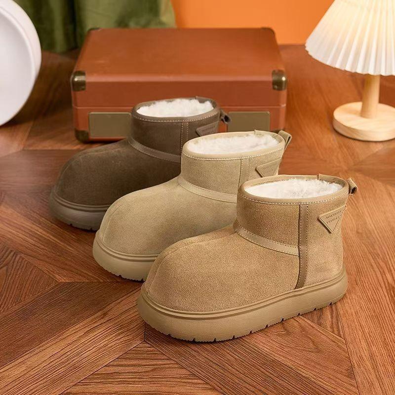 Ugly Cute Snow Boots Women's Velvet Cold-resistant Warm Cotton Shoes Winter New Versatile Matte Leather Fashion Cotton Shoes