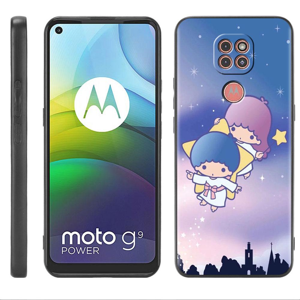 LittleTwinStars Roztomilé pouzdro pro Motorola G30 G60 Edge 20 G9 G22 G8 Power G31 G500 G50 30 Pro Černé Měkké Kryty na Telefon