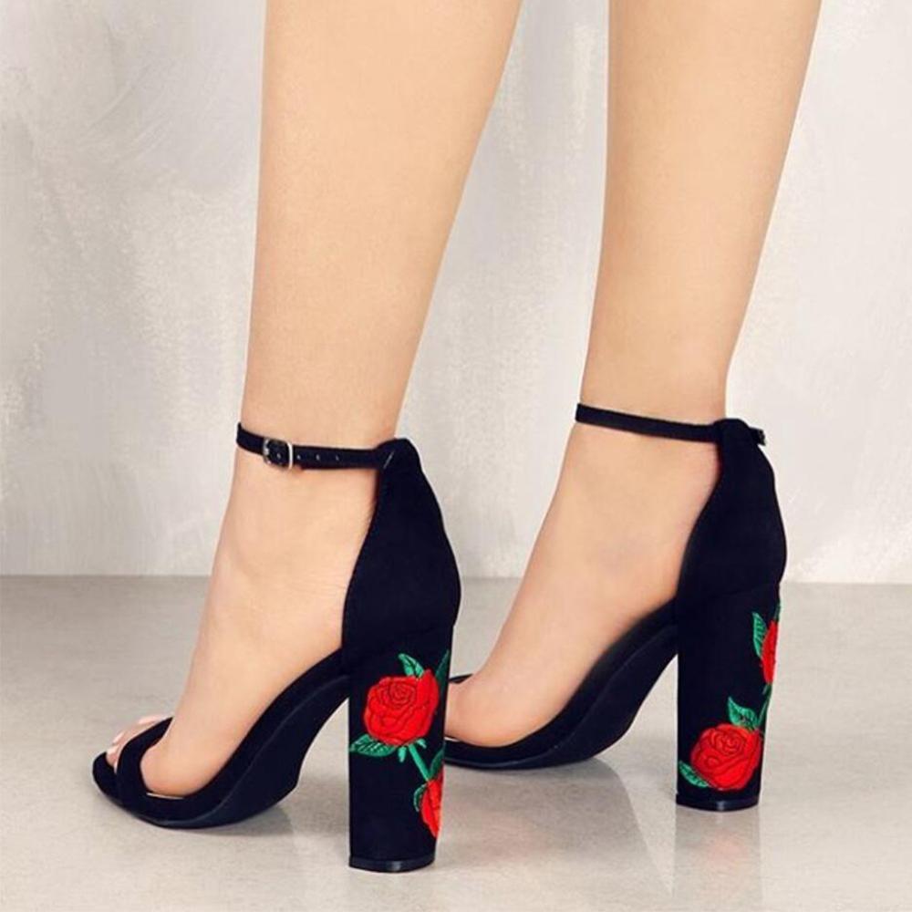 Comemore New Suede Shoes On Heels 2025 Woman Embroider High Heel Women Ethnic Flower Party Pumps Plus Size 43 Zapatos Mujer