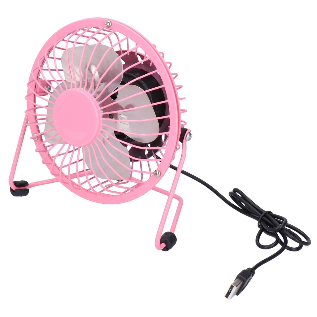 Mini Fan USB Portable Silent Aluminum Blade Home Office Desk Desktop Iron Crafts FansBlue