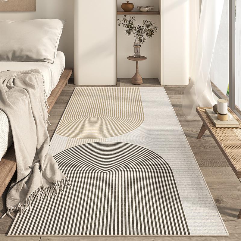 Oval Bedside Italian Minimalist Carpet Room Bedside Floor Mat Bedroom Wabi Sabi Master Bedroom Under The Bed Photo Mat