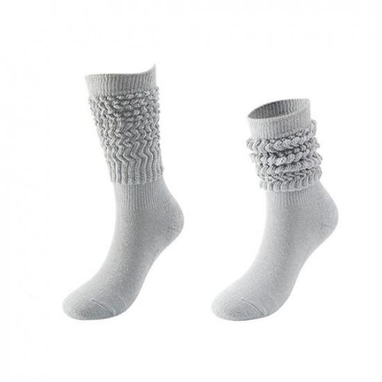 Slouch Socks Cotton Scrunch Knee High Extra Long and Heavy Socks Casual Solid^