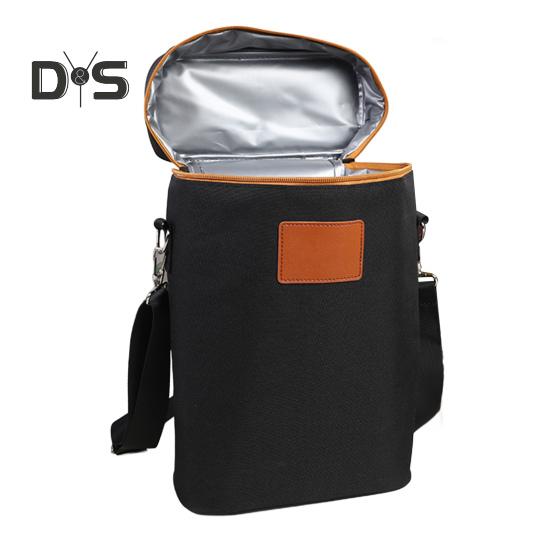 

Изолированная сумка для вина на 2 бутылки, герметичная сумка-холодильник для вина, термосумка для вина с мягким разделителем для путешествий, пляжной вечеринки чёрный