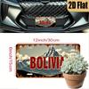 Vintage Bolivia Mountain Landscape License Plate D Flat Aluminum Tin Sign Wall Art Decor for Garage Bar Man Cave and Car Front
