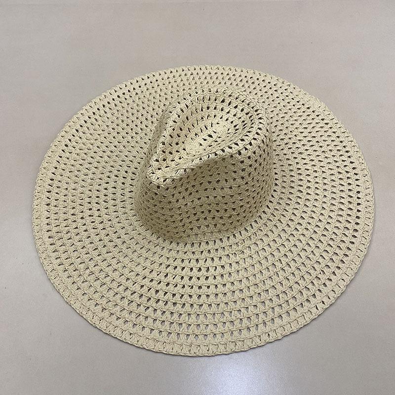 Delle Summer Hollow Big Eaves Hat Versatile Sun Hat Vacation Travel Sun Hat