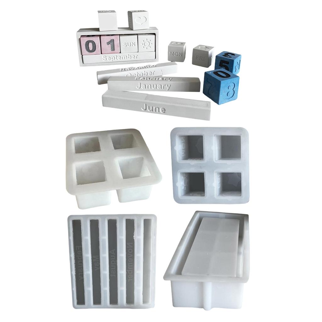 Multipurpose Sturdy Silicone Calendar Candle Holder Mold Set Portable for Resin Plaster Craft Supplies Assorted Sizes
