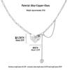 Blue & White Gradient Crushed Ice Heart Necklace - Women's Light Luxury Niche Clavicle Chain, Cool Original Design.